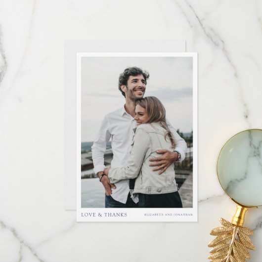 Carte De Remerciements Simple chic moderne Mariage photo (Devant/Arrière en situation)