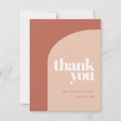 Carte de remerciements simple chic pêche en terre  (Devant)