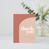 Carte de remerciements simple chic pêche en terre  (Debout devant)