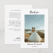 Carte De Remerciements Simple Chic Photo de script (Devant / Derrière)