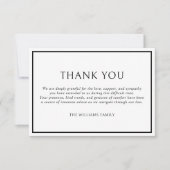 Carte De Remerciements Simple Classic Black Frame Funeral Sympathy Photos (Devant)
