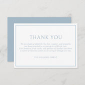 Carte De Remerciements Simple Classic Dusty Blue Frame Funeral Sympathy (Devant / Derrière)