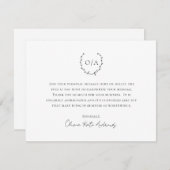 Carte De Remerciements Simple classique Monogramme Wreath Élégante entrep (Devant / Derrière)