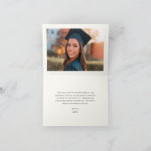 Carte De Remerciements Simple classique noir et blanc photo graduation (Intérieur)