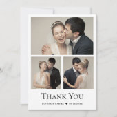 Carte De Remerciements Simple coeur Moderne Mariage Photo Collage (Devant)