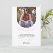 Carte De Remerciements Simple coeur rose blanc éveil photo (Debout devant)