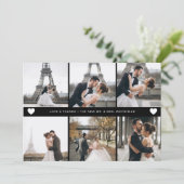 Carte De Remerciements Simple Collage Photo Moderne Lettre Main Noir (Debout devant)