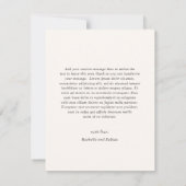 Carte De Remerciements Simple Crème Photo Mariage élégant (Dos)