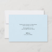Carte De Remerciements Simple Cuisine moderne bleu Script bébé garçon dou (Dos)