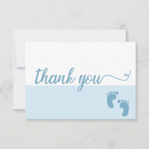 Carte De Remerciements Simple Cuisine moderne bleu Script bébé garçon dou
