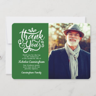 Carte De Remerciements Simple Cursive Photo Recoleta Filtre Memorial