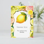 Carte De Remerciements Simple Cute Lemon Anniversaire (Debout devant)