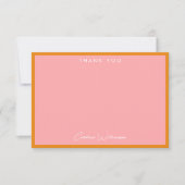 Carte De Remerciements Simple Cute Moderne Rose Orange Douche personnalis (Devant)