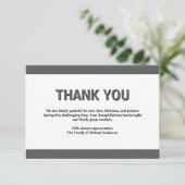 Carte De Remerciements Simple Dark Grey Traditional Sympathy Funeral (Debout devant)