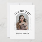 Carte de remerciements simple de graduation de la  (Devant)