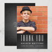 Carte de remerciements simple de graduation photo  (Devant / Derrière)