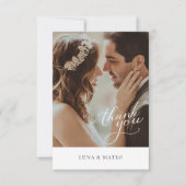 Carte de remerciements simple de Mariage photo bot (Devant)