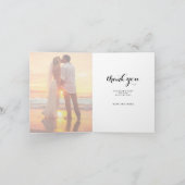 Carte de remerciements simple de photo de mariage (Intérieur)