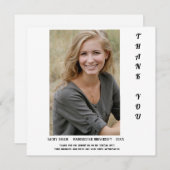 Carte de remerciements simple d'écriture photo (Devant / Derrière)