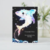 Carte De Remerciements Simple Deepsea Blue Shark Anniversaire (Debout devant)