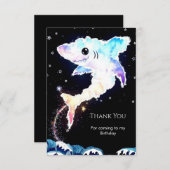 Carte De Remerciements Simple Deepsea Blue Shark Anniversaire (Devant / Derrière)