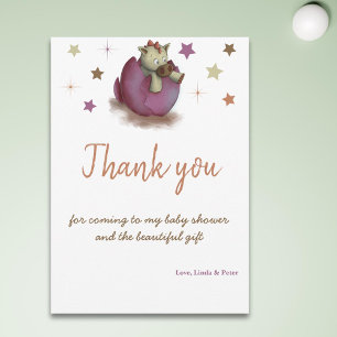 Carte De Remerciements Simple Dragon Violet Éclosion Baby Shower