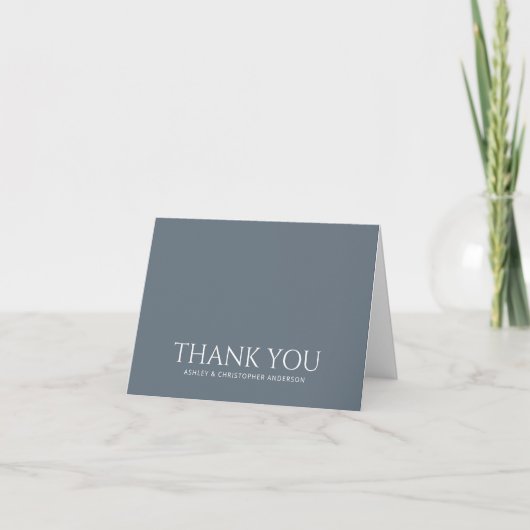 Carte De Remerciements Simple Dusty Blue (Devant)