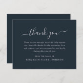 Carte De Remerciements Simple écriture manuscrite Bereavity Sympathy Fune (Devant / Derrière)