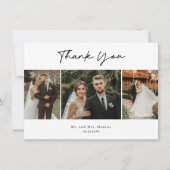 Carte De Remerciements Simple écriture manuscrite Script 3 Mariage photo (Devant)