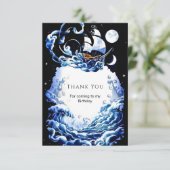 Carte De Remerciements Simple Editable Aventure Pirate Anniversaire (Debout devant)