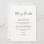 Carte De Remerciements Simple effet d'arc Photo moderne M & MRS Mariage (Dos)