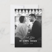 Carte De Remerciements Simple Elegance Classy Script Photo Wedding (Devant)