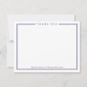 Carte De Remerciements Simple Elegance Navy & White Flat Note (Devant)