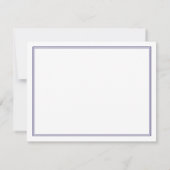 Carte De Remerciements Simple Elegance Navy & White Flat Note (Dos)