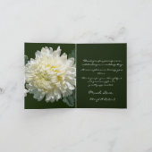 Carte De Remerciements Simple Elégance White Bloom Chrysanthemum Mariage (Intérieur)