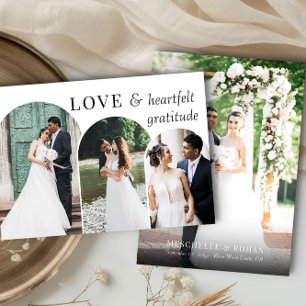 Carte De Remerciements Simple Élégant Arche Multi Photo de mariage