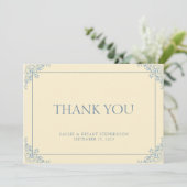 Carte De Remerciements Simple élégant Beurre Jaune Mariage de l'ère de ré (Debout devant)