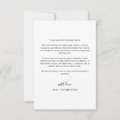 Carte De Remerciements Simple Elegant Black Heart Script Mariage photo (Dos)