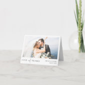 Carte De Remerciements Simple Elegant Black Typography Mariage photo (Devant)