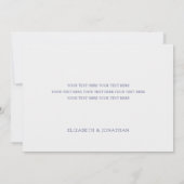 Carte De Remerciements Simple Elegant Bleu Script Mariage photo personnal (Dos)
