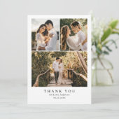 Carte De Remerciements Simple Elegant Bourgogne Rouge Monogramme Mariage  (Debout devant)