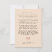 Carte De Remerciements Simple Elegant Burnt Orange Moderne Script Minimal (Dos)