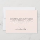 Carte De Remerciements Simple Élégant Business Blush Rose (Dos)
