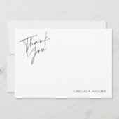 Carte De Remerciements Simple Élégant Chic Gingham Noir et Blanc (Devant)