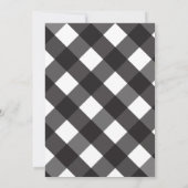 Carte De Remerciements Simple Élégant Chic Gingham Noir et Blanc (Dos)