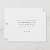 Carte De Remerciements Simple Élégant Design Gold Script personnalisé Mar (Dos)