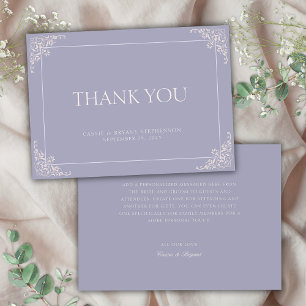 Carte De Remerciements Simple Élégant Français Lilac Regency Mariage