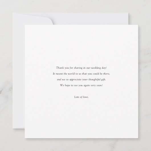 Carte De Remerciements Simple Elegant Gold Typography Mariage photo (Dos)