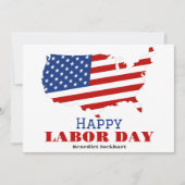 Carte De Remerciements Simple Elegant Labor Day avec drapeau américain (Devant)