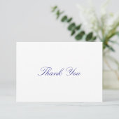Carte De Remerciements Simple, Élégant, lettrage bleu (Debout devant)